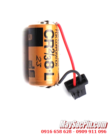 FUJI CR2/3 8.L (Zắc FANUC); Pin nuôi nguồn PLC FUJI CR2/3 8.L lithium 3v 2/3A 2000mAh, Xuất xứ NHẬT 